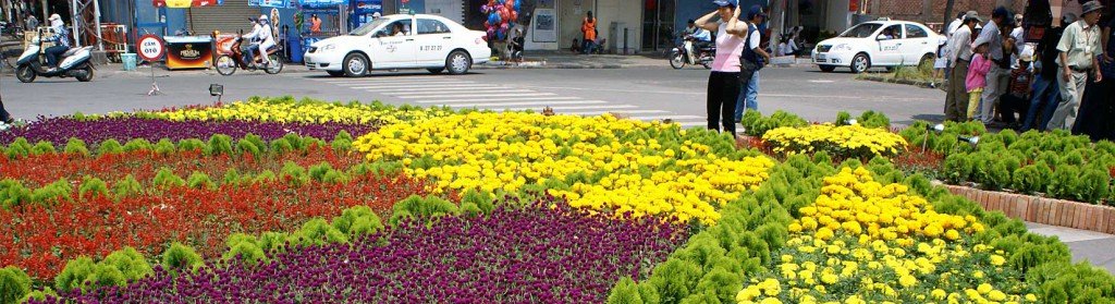 Décorations florales pour le Têt -Saigon, Vietnam