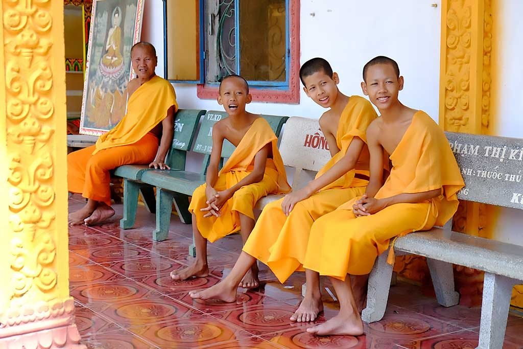 Bonzes, Delta du Mekong, Vietnam